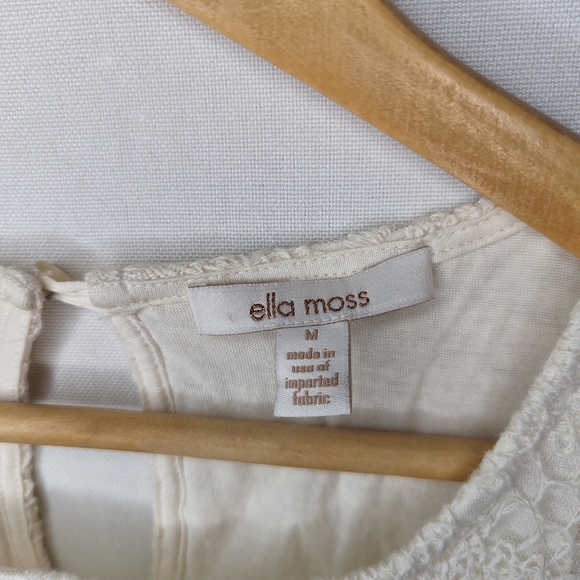 Ella Moss Cream Floral Embroidered Tank Babydoll Dress Size Medium - Picture 8 of 14